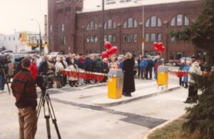 Photo of opening of the 1978 Rochester Senior Center in the historic castle armory in Rochester, MN
